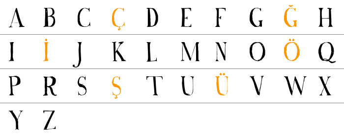 A Font with Serifs Büyük Harfler