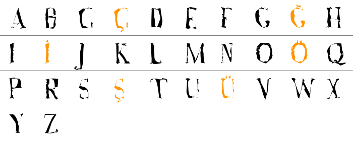 A Font with Serifs. Disordered Büyük Harfler