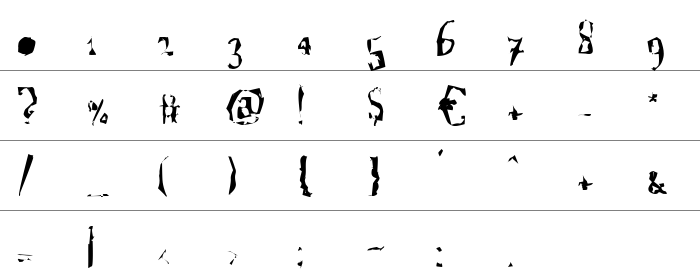 A Font with Serifs. Disordered Rakam ve İşaretler