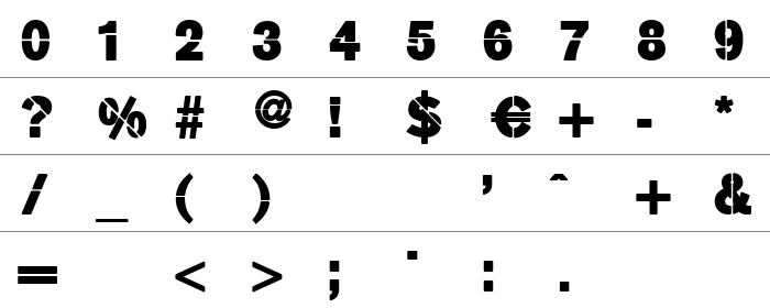 MKStencilsansBlack Rakam ve İşaretler