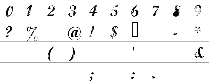 Marcelle Script Rakam ve İşaretler