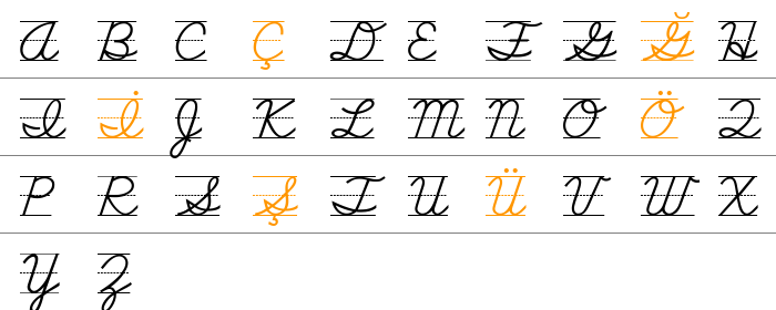 SchoolScriptDashed Büyük Harfler