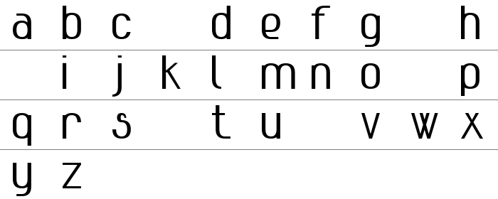 Advanced Sans Serif 7 Küçük Harfler