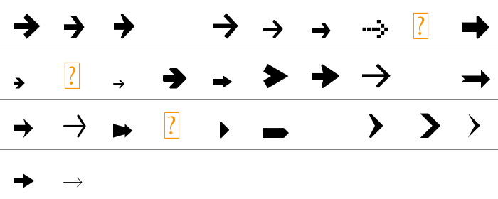 Arrow Symbols 1 Büyük Harfler