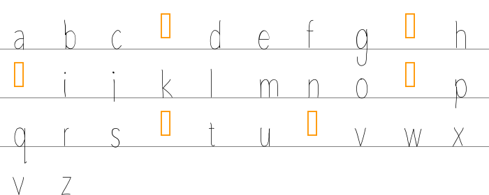 Avenir Condensed Hand Küçük Harfler