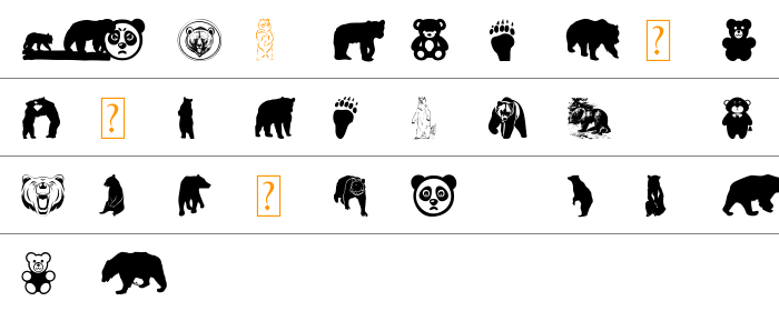 Bear Icons Büyük Harfler