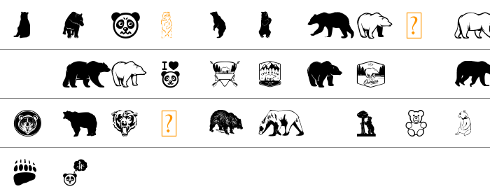 Bear Icons Küçük Harfler