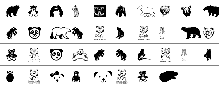 Bear Icons Rakam ve İşaretler