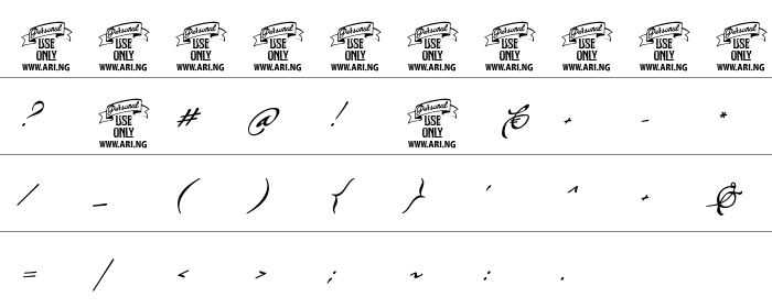 Brev Script Rakam ve İşaretler