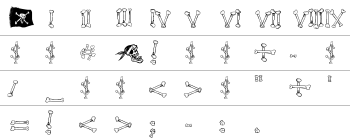 Cartoon Bones Rakam ve İşaretler