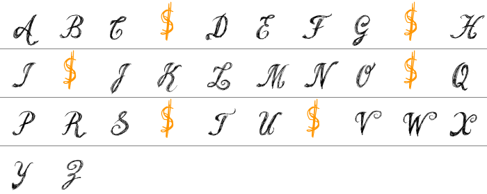 Cursive Option Büyük Harfler