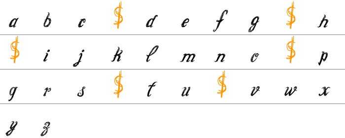 Cursive Option Küçük Harfler