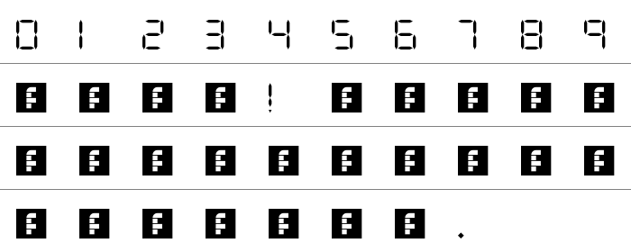 Digit LCD Rakam ve İşaretler