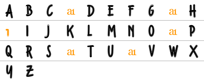 Fondian Outline Küçük Harfler