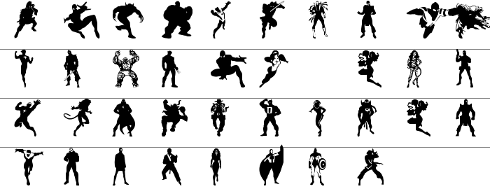 Heroes Assemble Dingbats Rakam ve İşaretler