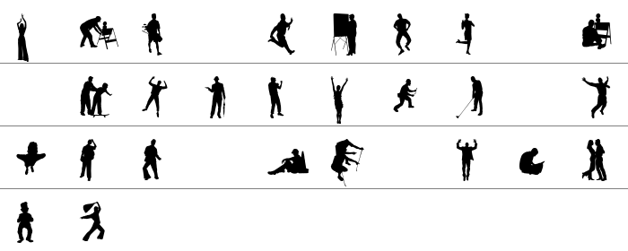 Human Silhouettes Free Seven Küçük Harfler