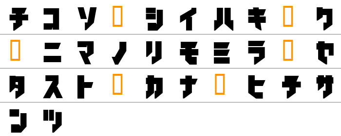 Iron Katakana Küçük Harfler