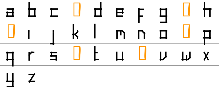 Linear Script Küçük Harfler