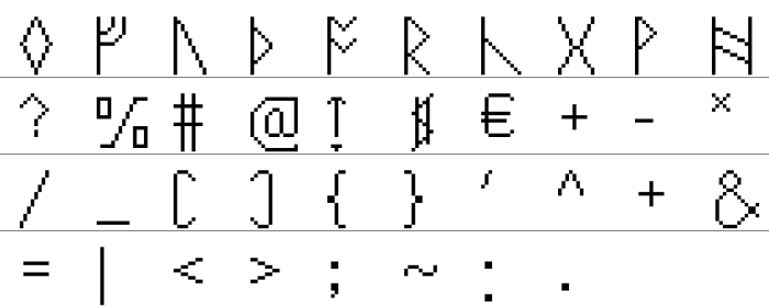 PixelRunes Rakam ve İşaretler