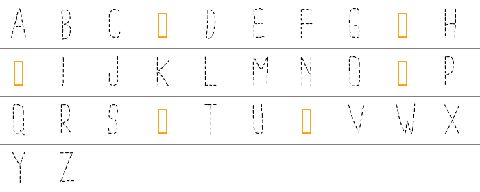 PW Dotted Font Küçük Harfler