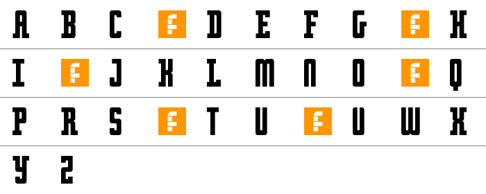 Retro serif Büyük Harfler