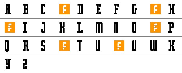 Retro serif Küçük Harfler