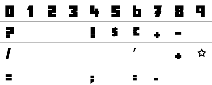 Rooster Serif Rakam ve İşaretler