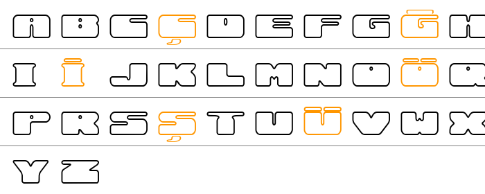 Rotund Outline (BRK) Büyük Harfler
