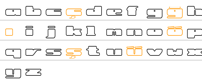 Rotund Outline (BRK) Küçük Harfler