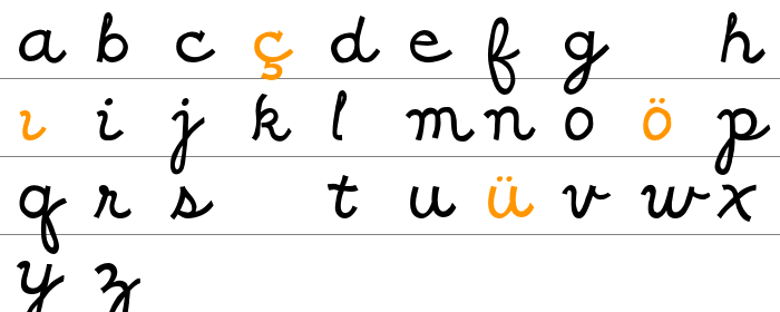 Shrag Script Küçük Harfler