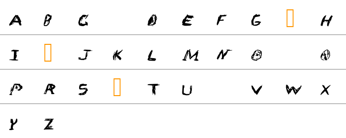 Sketch Scoring Font Büyük Harfler