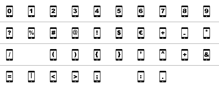 Smartphone Rakam ve İşaretler