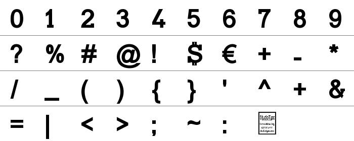 Typo Slab Rakam ve İşaretler