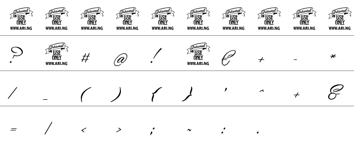 Yaquote Script Rakam ve İşaretler